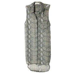 Lush Small Polyester Sheer Snake Sleeveless Tunic